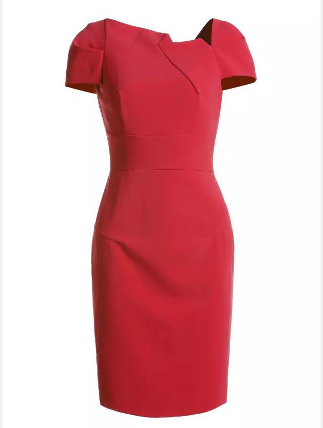 Shein Red Short Sleeve Slim Dress