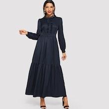 Shein Ruched Bishop Sleeve Dress