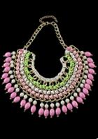 Shein Pink Bead Tassel Necklace