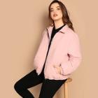 Shein Plus Drawstring Hem Padded Coat