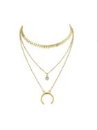 Shein Gold Retro Crescent Multi-layer Necklace