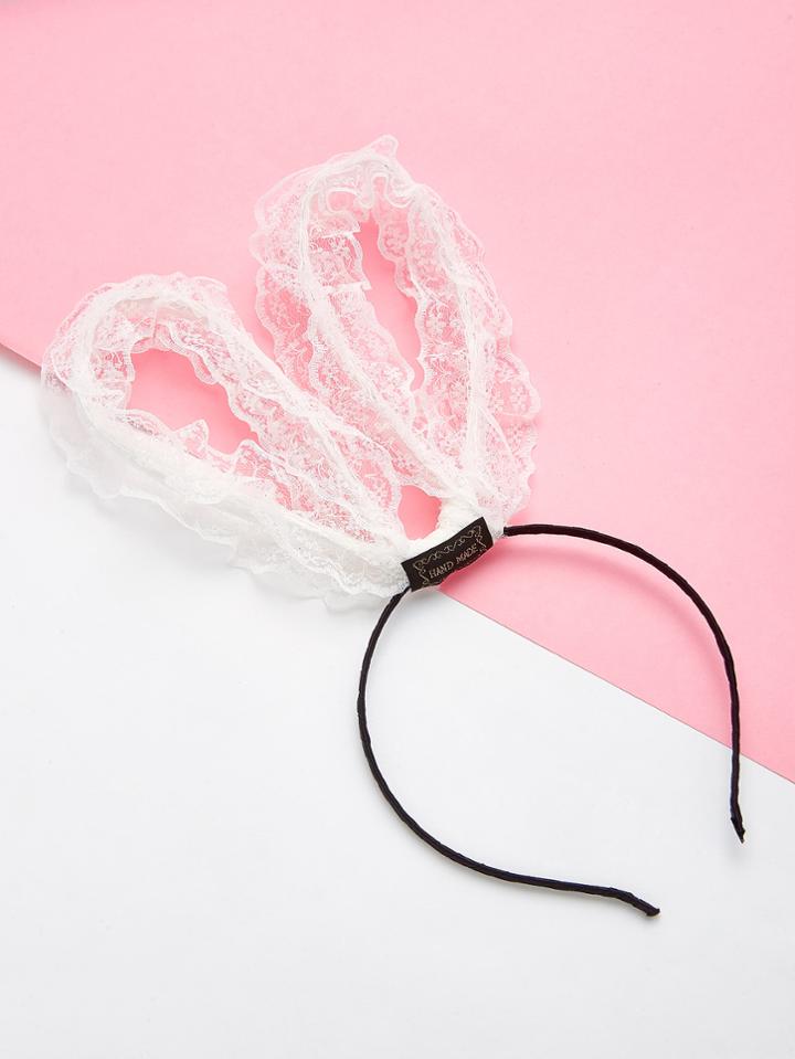 Shein Lace Rabbit Ear Headband