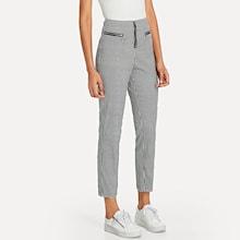 Shein Zipper Front Plaid Pants
