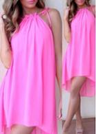 Rosewe Chiffon Strap Design High Low Straight Dress