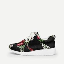 Shein Flower Embroidery Lace-up Sneakers