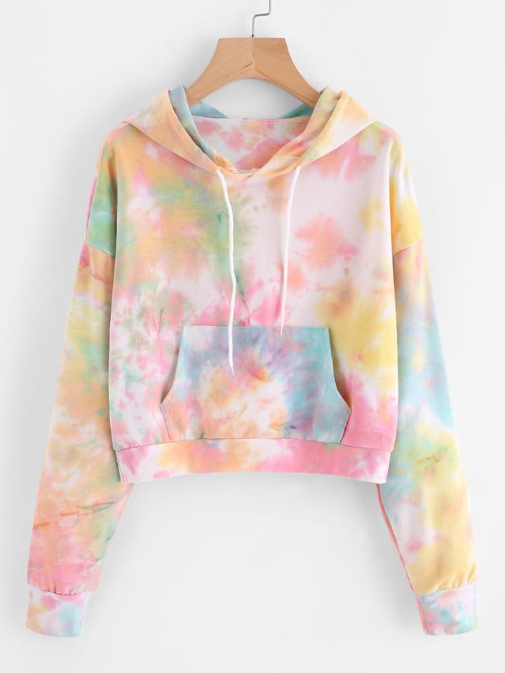 Shein Water Color Drop Shoulder Hoodie