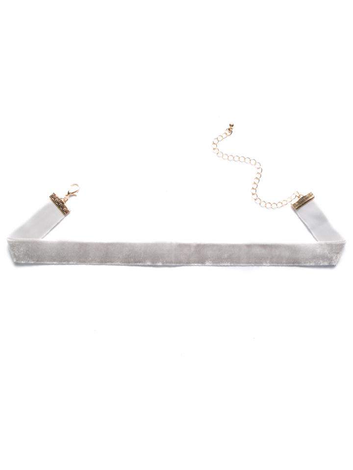 Shein Grey Velvet Slim Choker Necklace