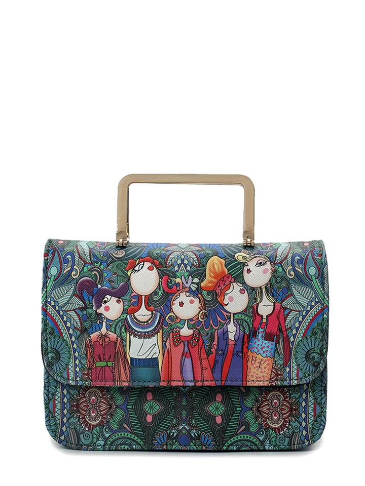 Shein Cartoon Print Metal Handal Totes Bag