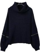 Shein Turtleneck Zipper Navy Sweater