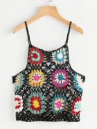 Shein Flower Pattern Crochet Beach Cami