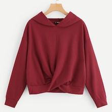 Shein Draped Solid Hoodie