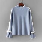 Shein Contrast Trim Tie Cuff Jumper