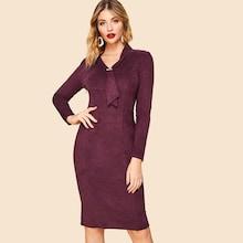 Shein 30s Slit Hem Tie Neck Bodycon Dress