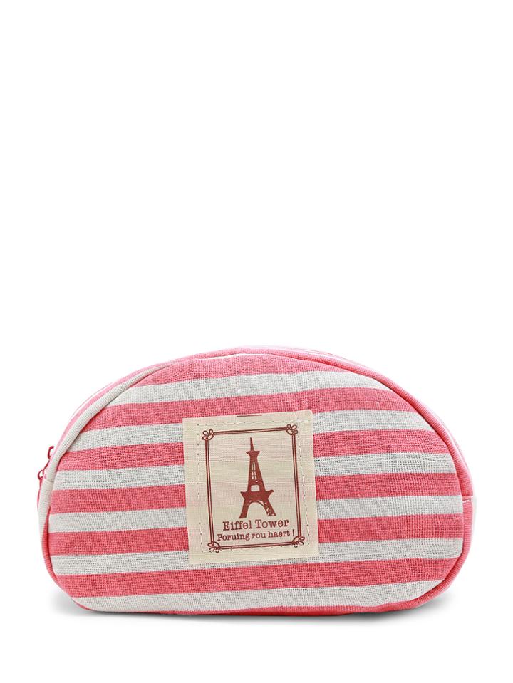 Shein Patch Detail Striped Pouch Bag