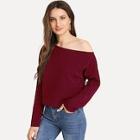 Shein Asymmetric Shoulder Solid Sweatshirt