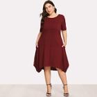 Shein Plus Hidden Pocket Asymmetrical Hem Dress