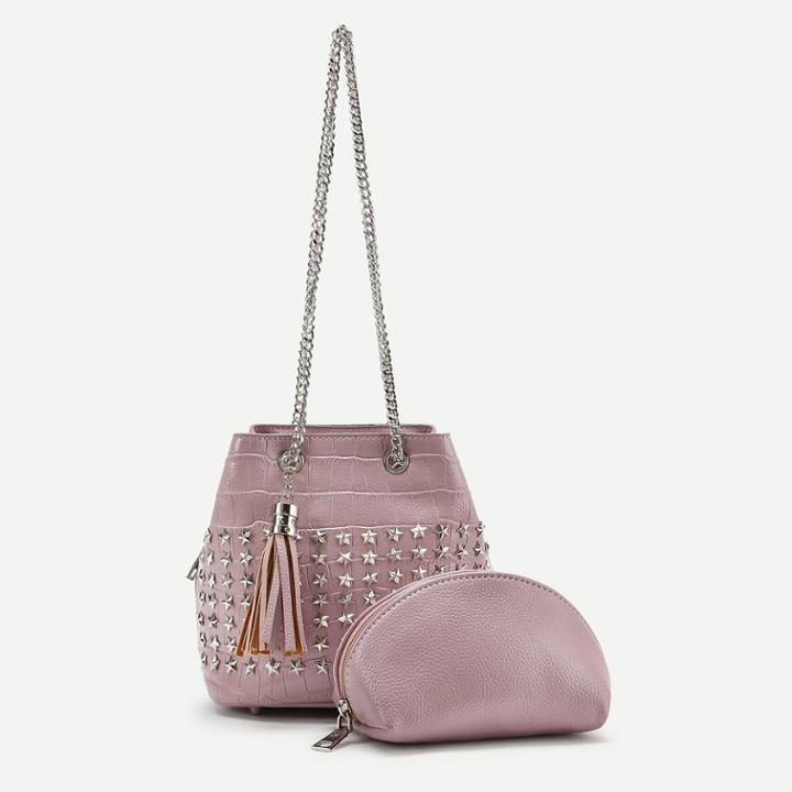 Shein Tassel And Star Detail Shoulder Bag With Clutch