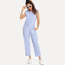 Shein Hidden Pocket Stripe Jumpsuit