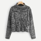 Shein Marled Knit Cable Sweater