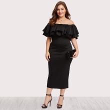 Shein Plus Off Shoulder Tiered Dress