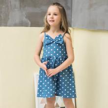 Shein Girls Bow Detail Polka Dot Cami Dress