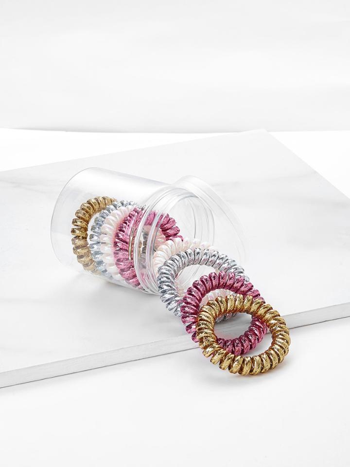 Shein Metallic Coil Hair Ties 8pcs