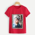 Shein Figure Patch Short Sleeve T-shirt