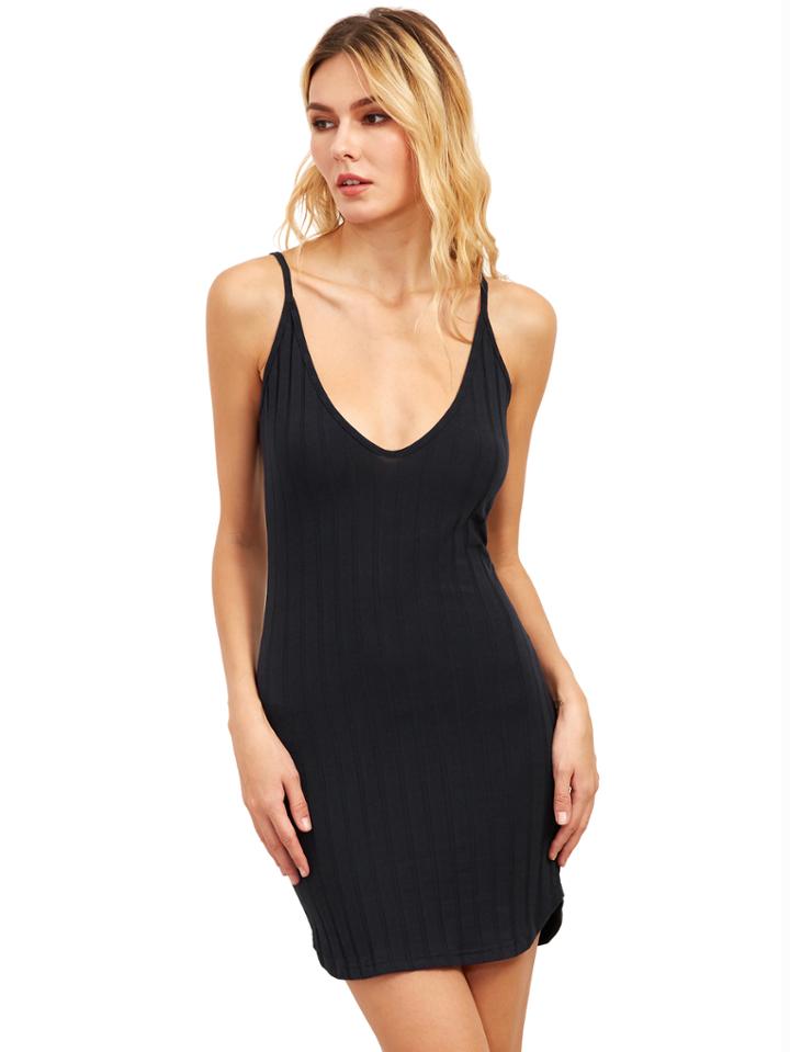 Shein Plunging Neckline Bodycon Cami Dress