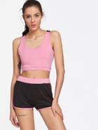 Shein Color Block Crop Tank Top With Dolphin Shorts