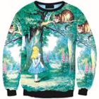 Shein 3d Digital Printing Cat And The Little Girl Hedging Sweatshirts