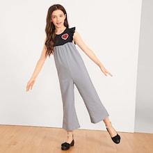 Shein Girls Heart Front Wide Leg Jumpsuit