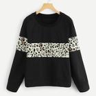 Shein Plus Contrast Cheetah Print Tee