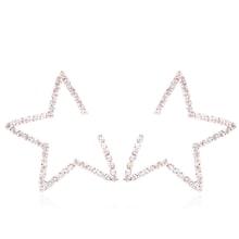 Shein Open Rhinestone Star Drop Earrings