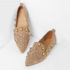 Shein Faux Pearl Pointed Ballet Flats