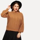Shein Plus Solid Mixed Knit Jumper