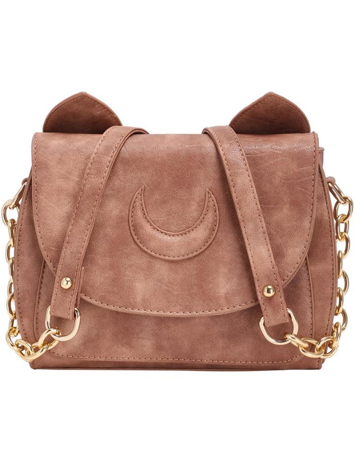 Shein Brown Magnetic Buckle Cute Pu Satchel Bag