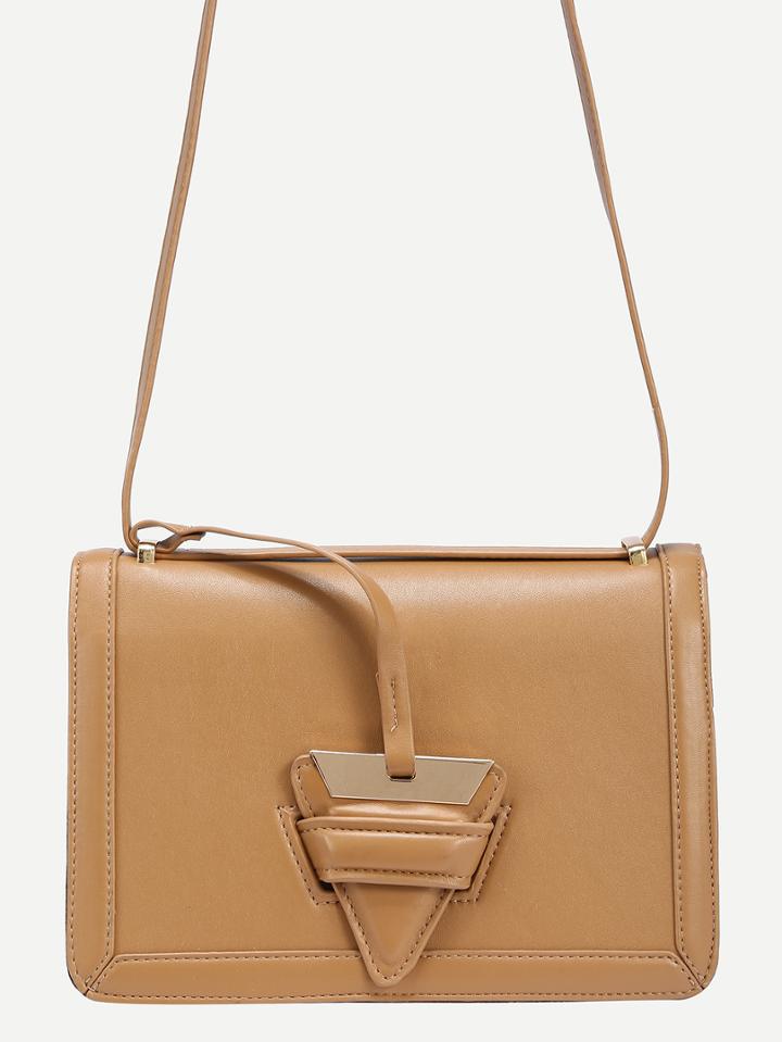 Shein Unique Triangle Closure Flap Bag - Brown