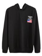 Shein Black American Flag Print Hooded Sweatshirt