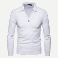 Shein Men Solid V Neck Polo Shirt