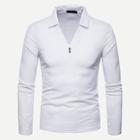 Shein Men Solid V Neck Polo Shirt