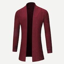 Shein Men Long Sleeve Solid Cardigan