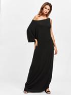 Shein Oblique Shoulder Floor Length Dress