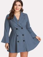 Shein Flare Sleeve Double Breasted Coat