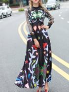 Shein Black Leopard Print Maxi Dress