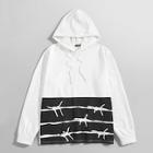 Shein Men Drawstring Color Block Hoodie