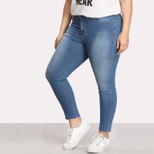 Shein Plus Faded Wash Skinny Jeans