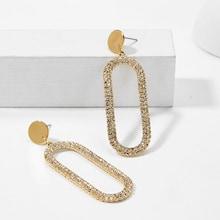 Shein Oval Tube Drop Earrings