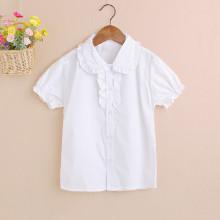 Shein Girls Frill Trim Solid Blouse