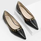 Shein Studded Detail Pointed Toe Flats