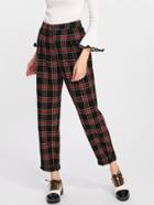 Shein Rolled Up Hem Plaid Carrot Pants